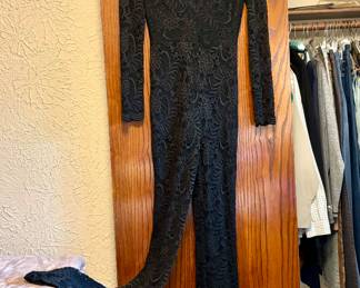 Bebe Black lace formal jumpsuit