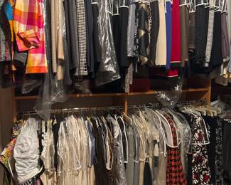 Most are:
Ladies 10-12 bottoms
L, XL Tops