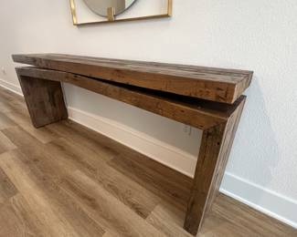 $460      
"Rustic Wood Console
79""W x 15""D x 31""H"