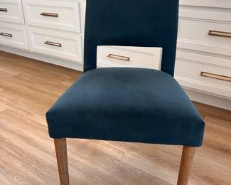 $140 each   Velvety teal dining chairs
