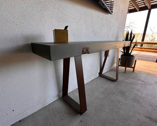 $700     "Outdoor Concrete Console
Lightweight Concrete Top and Metal Base
71""W x 16""D x 33""H"		