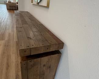 $460      
"Rustic Wood Console
79""W x 15""D x 31""H"