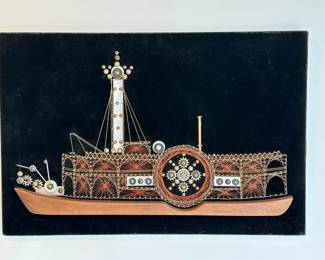 Steampunk Steamboat String Art