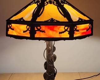 Slag Glass Table Lamp