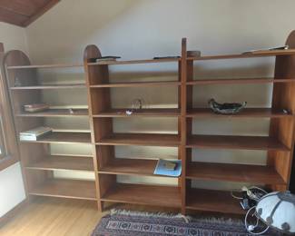 028	Contemporary Solid Wood Modular Bookcase	111" x 15" x 71"