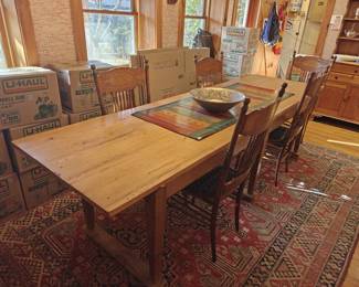 004	Antique 19th Century French Farmhouse Dining Table	111"x32"x31"