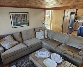 002	Century Furniture L-Shaped Upholstered Sectional Sofa	108"x38"x36"