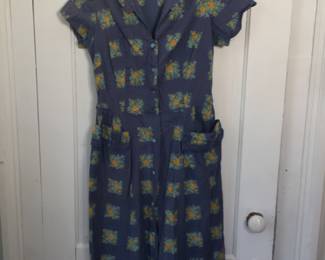 1930-1940s cotton house dress