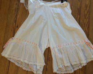 Edwardian French frilly pantaloons/bloomers. Laundered with new ribbons