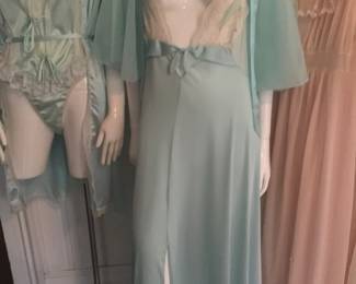 Vintage nightgown with lace and plunging nightgown.  Much prettier in person 