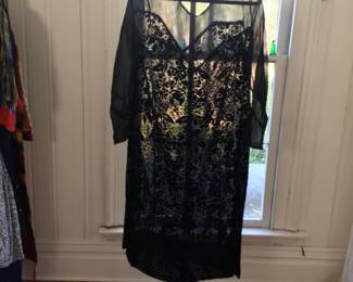 1920s devore velvet sheer dress