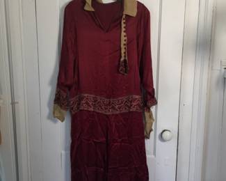 Vintage 1920s silk dress with embroidery