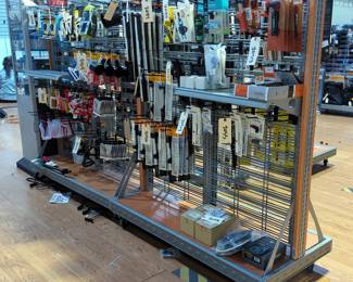 Metal And Wood Rolling Retail Display Rack Units, Qty 2