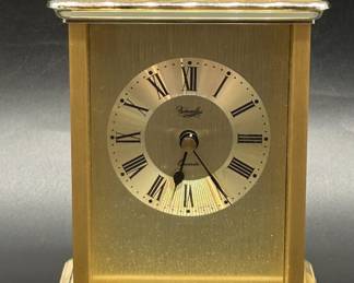 Vintage Versailles Brass Quartz Desk/Mantle Clock