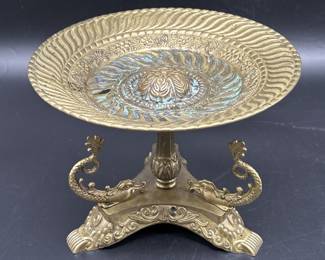 Vintage Gilt Brass Tazza / Calling Card Tray