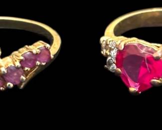 Gold Red Theme Costume Rings