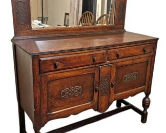 Antique Buffet with Mirror 