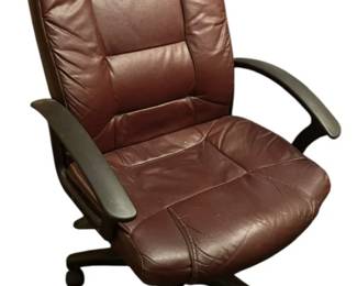 Burgundy Leather Look Office Chair