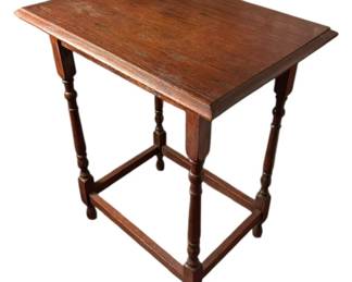 Antique Oak Barley Twist Side Table