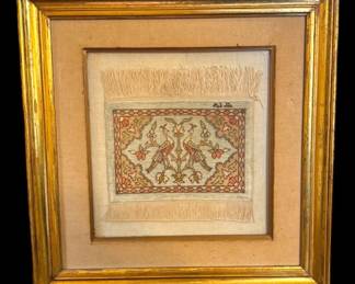 Framed Miniature Hereke Rug