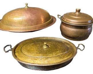 Vintage Hammered Copper Brass Cookery
