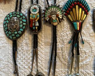 Sterling and turquoise bolos 