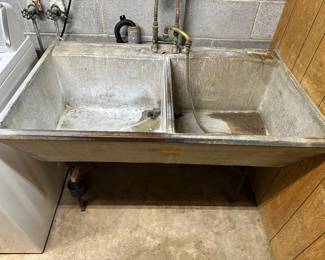 1960’s era concrete double laundry sink