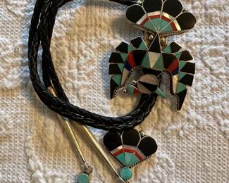 Sterling and turquoise bolos 