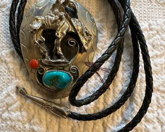 Sterling and turquoise bolos 