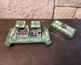 ART DECO1920'S FABULOUS SET OF DESK INWELLS