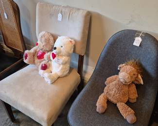 Chairs and stuffed animals