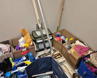 Electrolux vacuum and attachments, laundry supplies