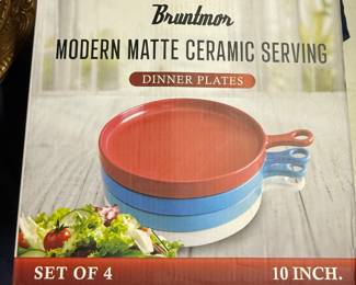 Bruntmor Modern Matte Ceramic Dinner Plates 10.00