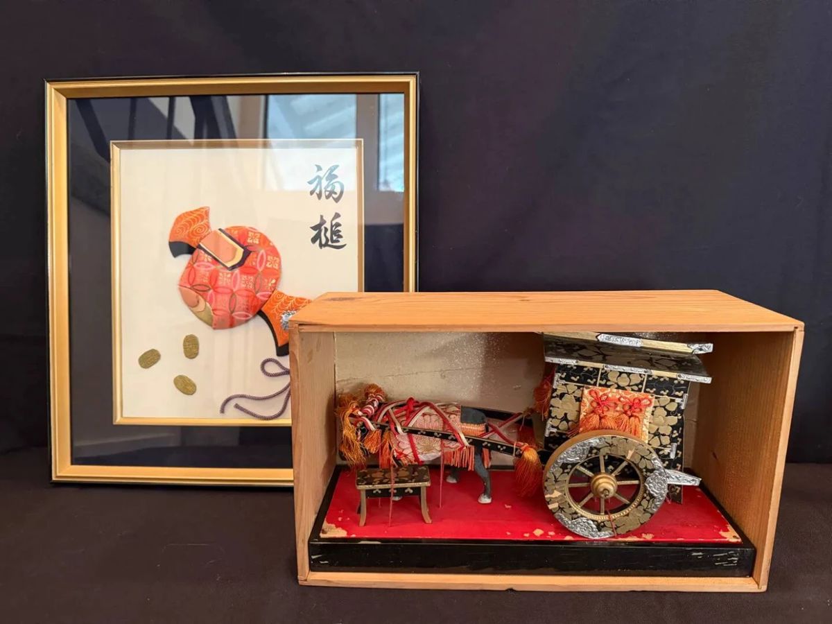 KO112VVintage Japanese Hana Doll Ox Carriage