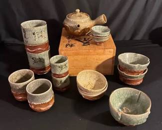 KO193Tokoname Ware Kyusu Teapot, Cup  Small Bowls