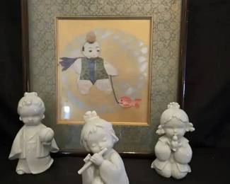 KO140Japanese Paper Art with Vntage Toyo Ceramics