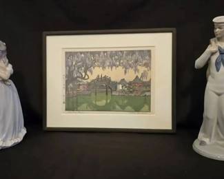 KO128VToshi Yoshida Woodblock  Lladro Porcelain