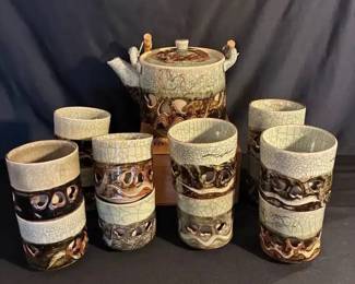 KO175Otagiri Soma Ware Teapot  cups
