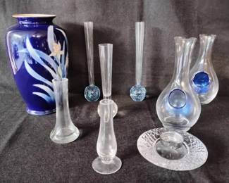 KO190Clear  Blue Vases