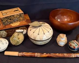 KO123Vintage Japanese Puzzle Box And More 