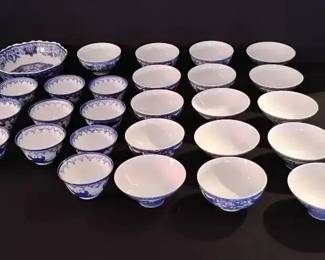 KO305Blue And White Japanese China Decor 