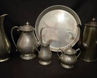 KO196Pewter coffee set and more
