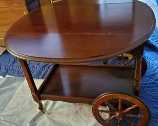 KO146Vintage Drop Leaf Tea Cart