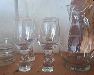 Fancy bubble stem glasses 