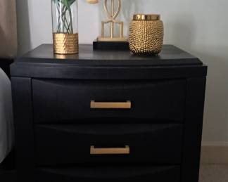 2 large  night side tables 
Look to be a bluish black