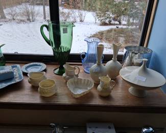 Vintage Lenox and Belleek and hand blown glass
