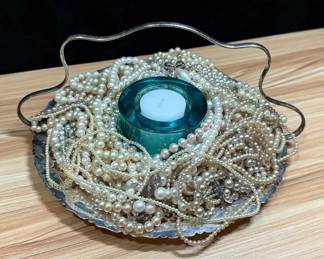 Serving Tray, Pearls Candle Holder