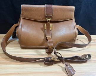Gucci Key Lock Brown Leather Shoulder Bag