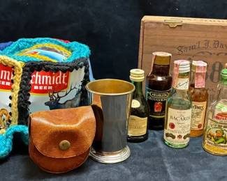 Schmidt Beer Can Novelty Hat, Collapsible Cup And Cigar Box