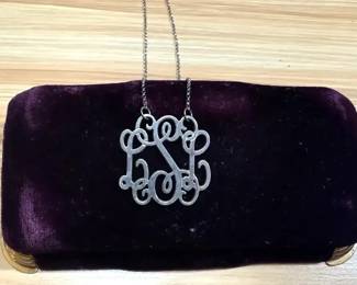 Sterling Monogram Necklace With Cursive Script Design